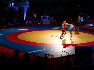 How is this guy able to maintain his balance on one leg while the other dude is pushing him out???